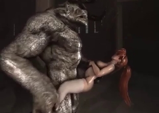 3D animal is pleasing a whore